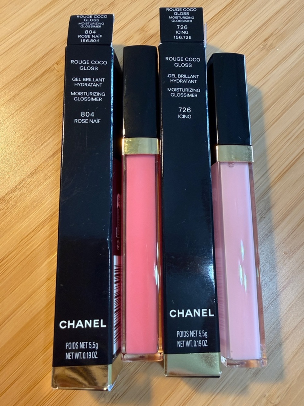 CHANEL Rouge Coco Gloss in Rose Naif & Icing - Set of 2